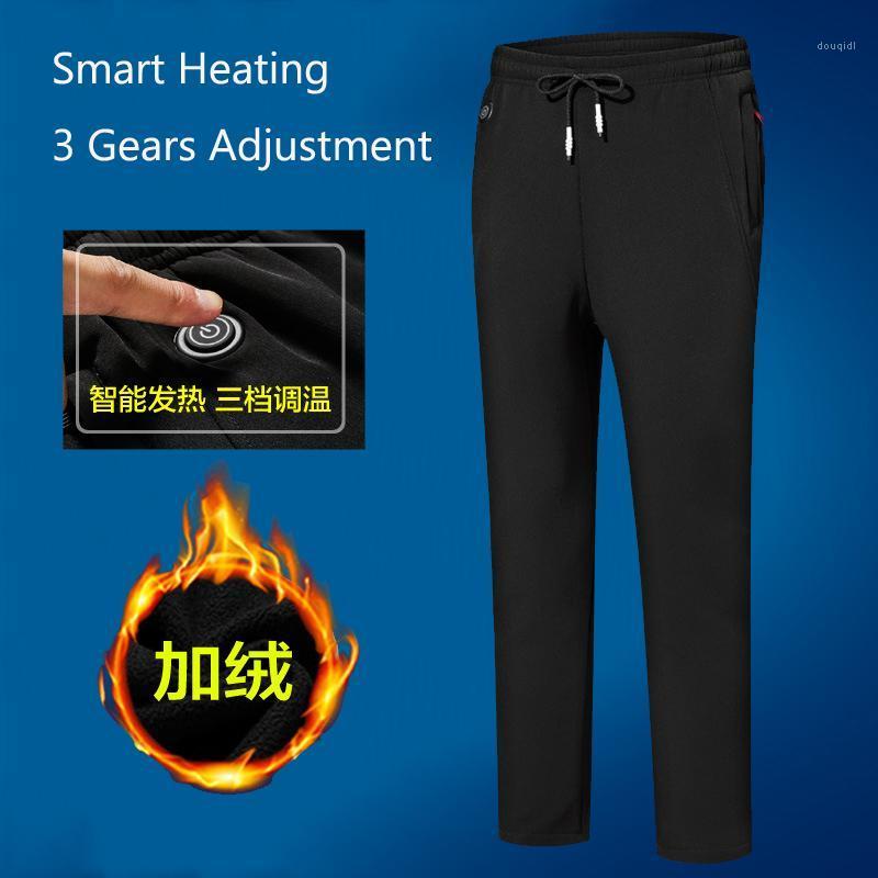 

Winter Men Women heated Pants Charging USB Trousers Fish Camp Hike Climb Ski Oversized Outdoor 8XL1, Black