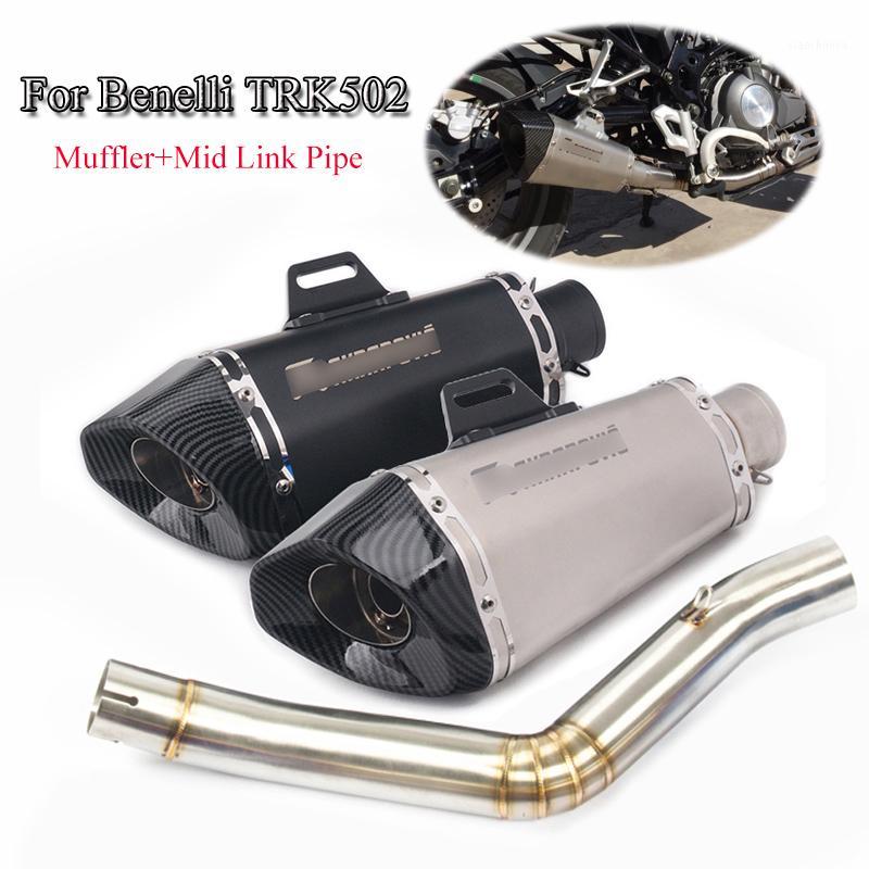 

TRK502 Motorcycle Full Exhaust Pipe Middle Link Pipe Connecting Exhaust Muffler Tube With DB Killer Slip On For Benelli TRK 5021