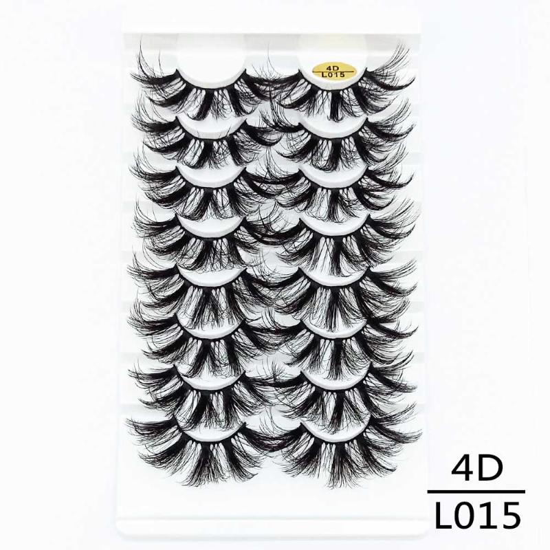 

Mink Lashes Fluffy Faux Cils Classic Fiber Fake Eyelashes Handmade 100% Extension Faux Eyelashes For Beauty Thick Black Curl Up