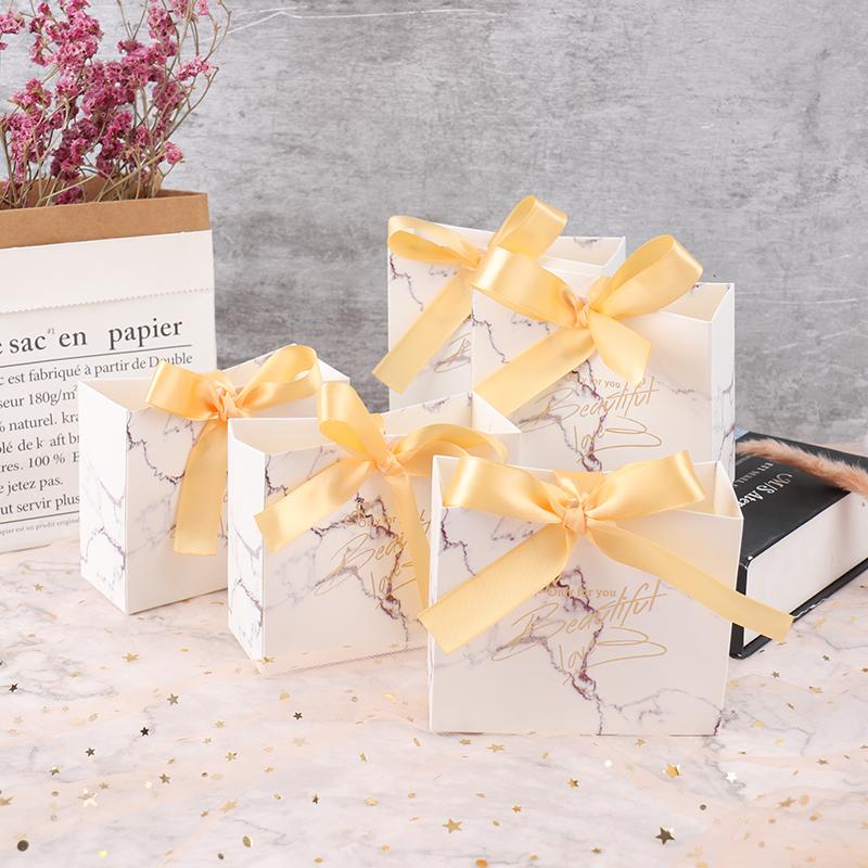 

New Creative Grey Marble Gift Bag Box For Party Baby Shower Paper Chocolate Boxes Package/Wedding Favours Candy Boxes