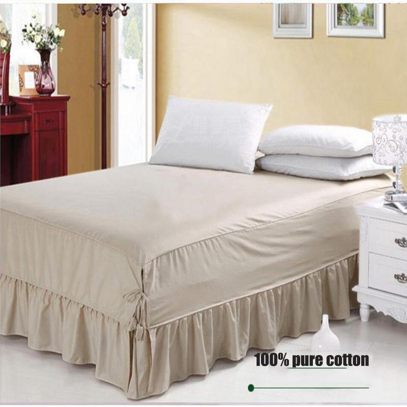 

100% cotton solid color bed cover set popular style bedspreads sets bed mattress protect cover quality bedskirt coverlet set