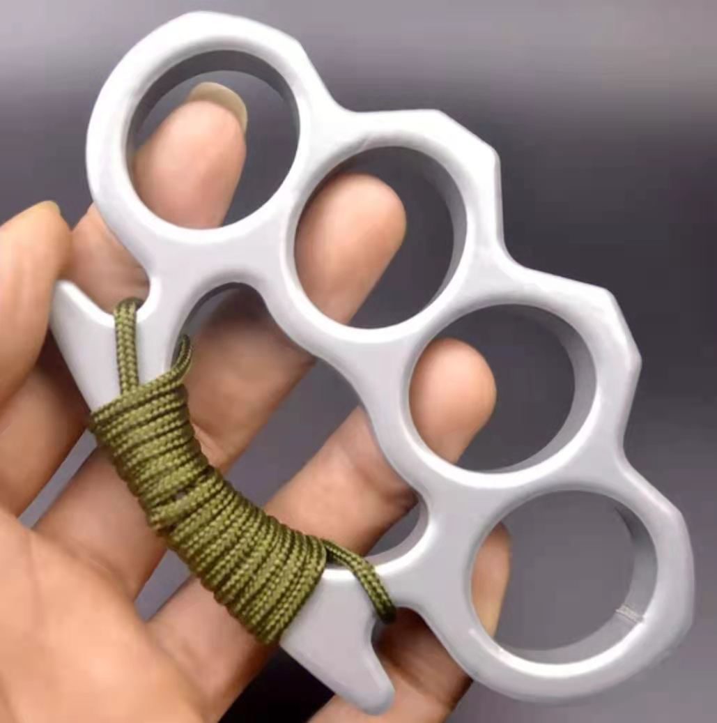 

Self defense metal iron four finger tiger metal ring fight legal ring glass fiber defense hand brace against 00356