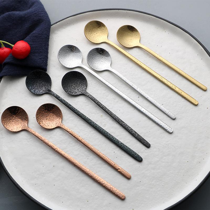 

Coffee Spoon Kitchen Dessertspoon Long Handle Dining Round Shape Coffee 304 Stainless Steel Home