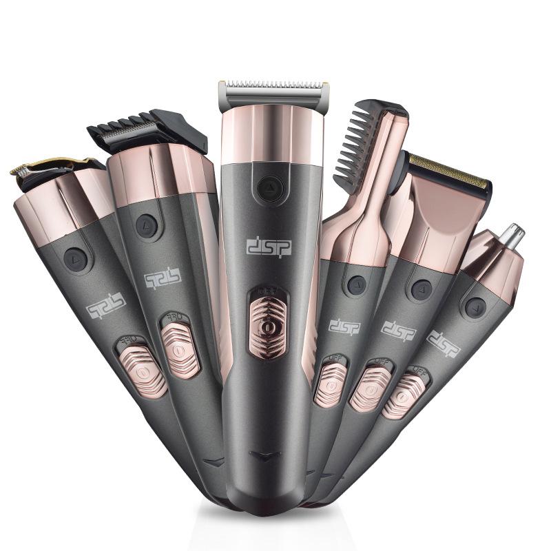 

EU Plug CE RoHS FCC Certificated 6 IN 1Hair Trimmer Sets 1200mAh Battery Nose Trimmer T Blade 2W Christmas Gift For Boyfriend