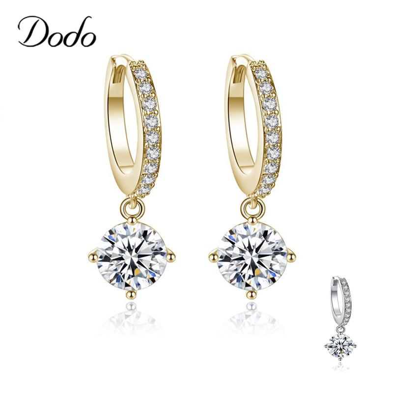 

New Women's Fashion Earrings Rhinestone Vintage Metal Crystal Hoop Earrings 2 Colors Female Ear brincos bijoux Wedding Gift E38