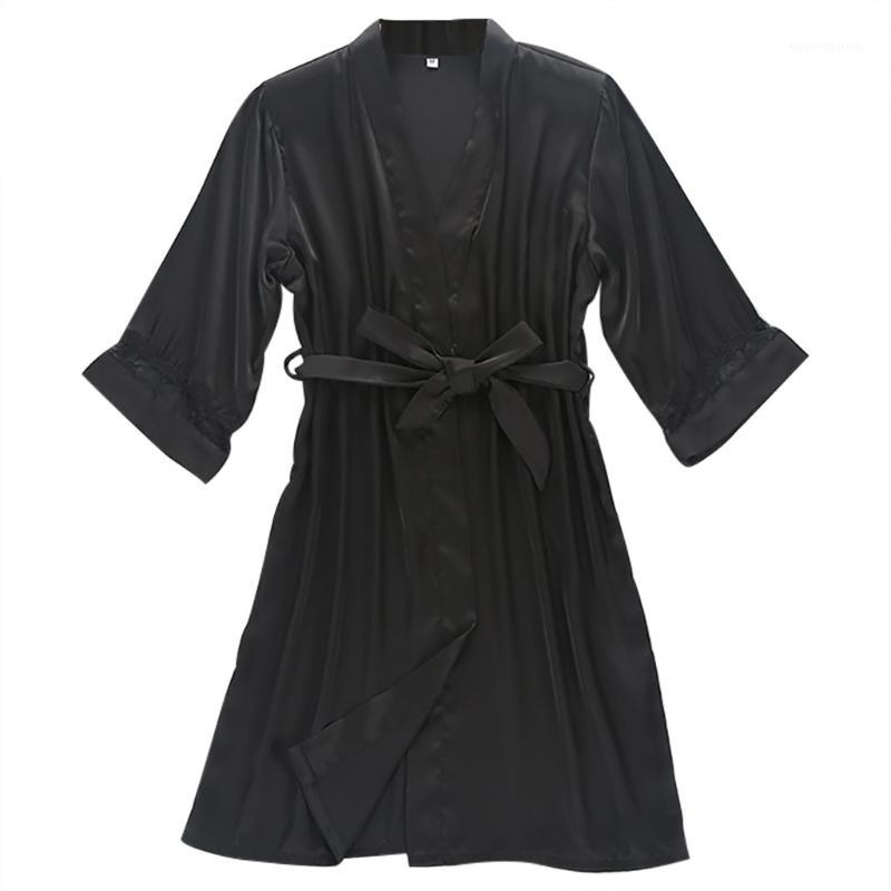 

Sexy Ladies Lingerie Pyjamas Women Bride Sleepwear Babydoll Underwear Kimono Satin Silk Lace Nightdress Nightgown #41, Beige