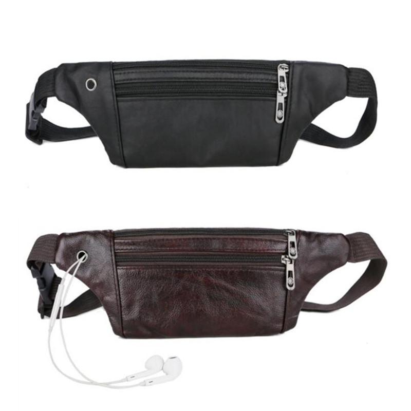 

Creative New Genuine Leather Men Belt Pouch Fanny Pack Waist Purse Clutch Bag Cashier Leather Men's Pockets Pure Cashier, Black