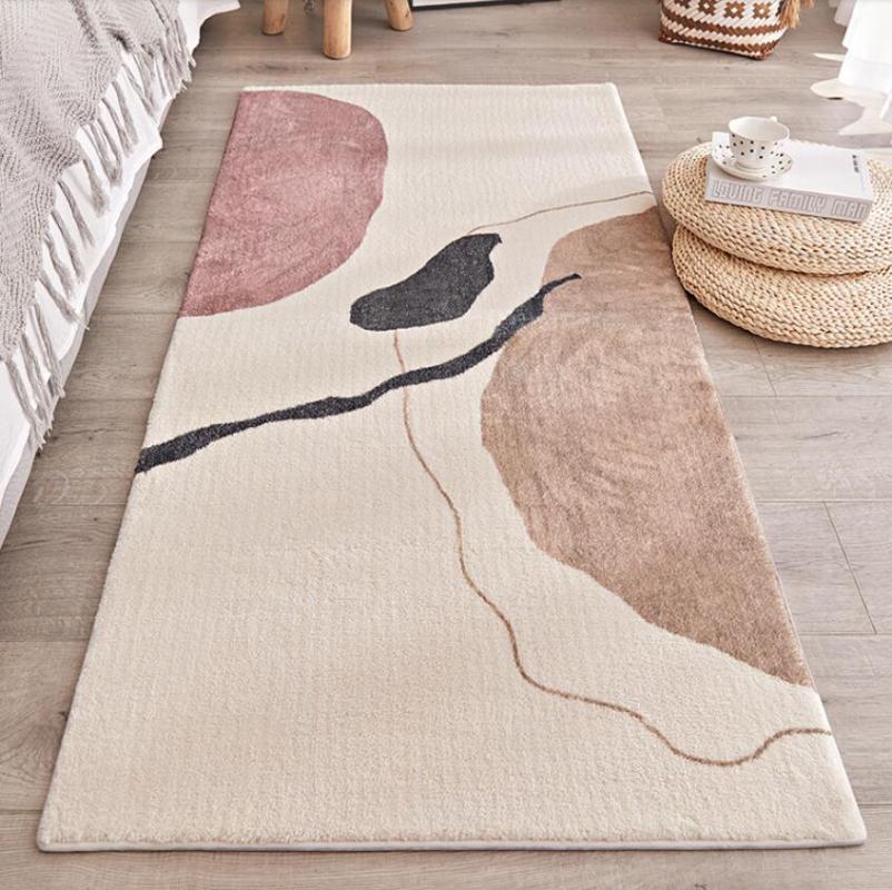 

INS Thick Cotton Blending Fleece Carpets Geometric Area Rugs For Living Room Bedroom Entrance Doormat Bedside Rugs Washable Mats, K-1