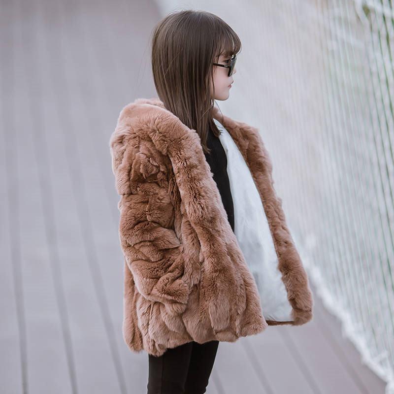 

2021 New Fashion Winter Children Girls Thick Warm Long Real Fur Coats Kids Girls Soft Outerwear Baby Jacket Overcoat W199, Blue