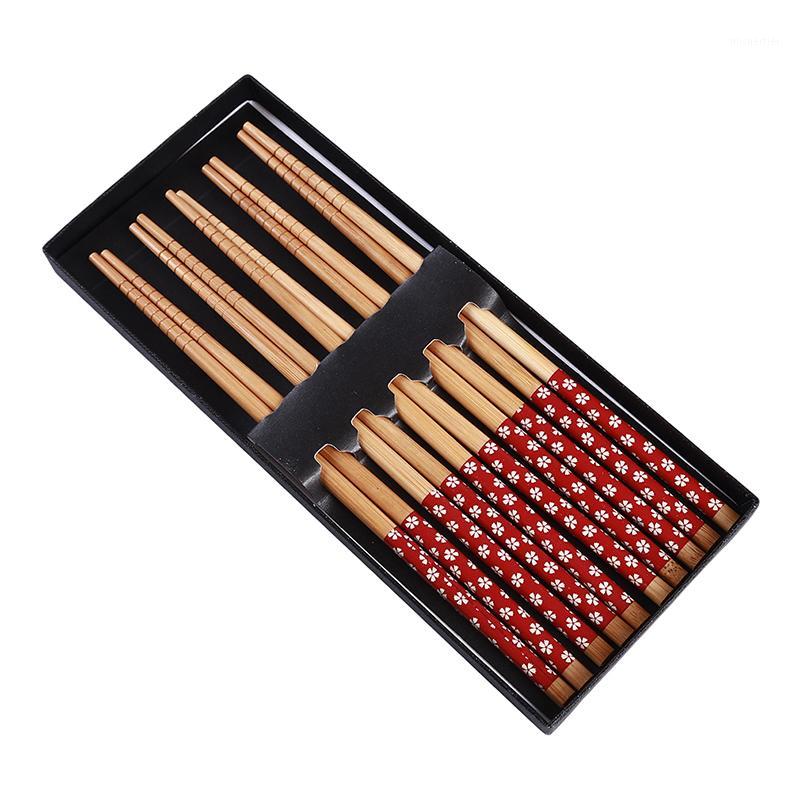 

Natural Bamboo Chopsticks 5 Pairs/ Set Non-Slip Sushi Sticks Tableware Chopsticks Home Kitchen Dinnerwares1