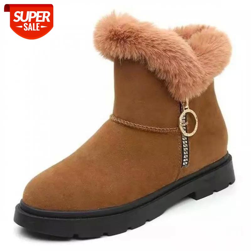 

New Snow Boots Winter Boots Women Shoes Woman Fashion Ankle 2020 Winter New Short Fur Warm Square Heel #296g, Black