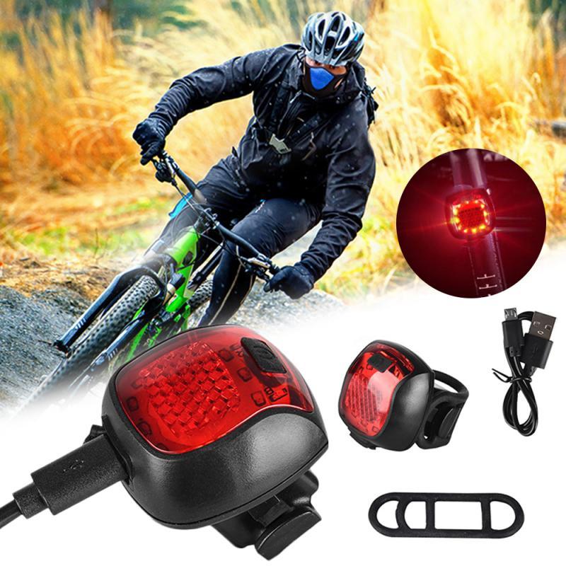 

5 Lighting Modes Bike Lights Waterproof USB Charge Led Bike Light Flash Tail Rear Bicycle Light 180° Widen Safety Warning