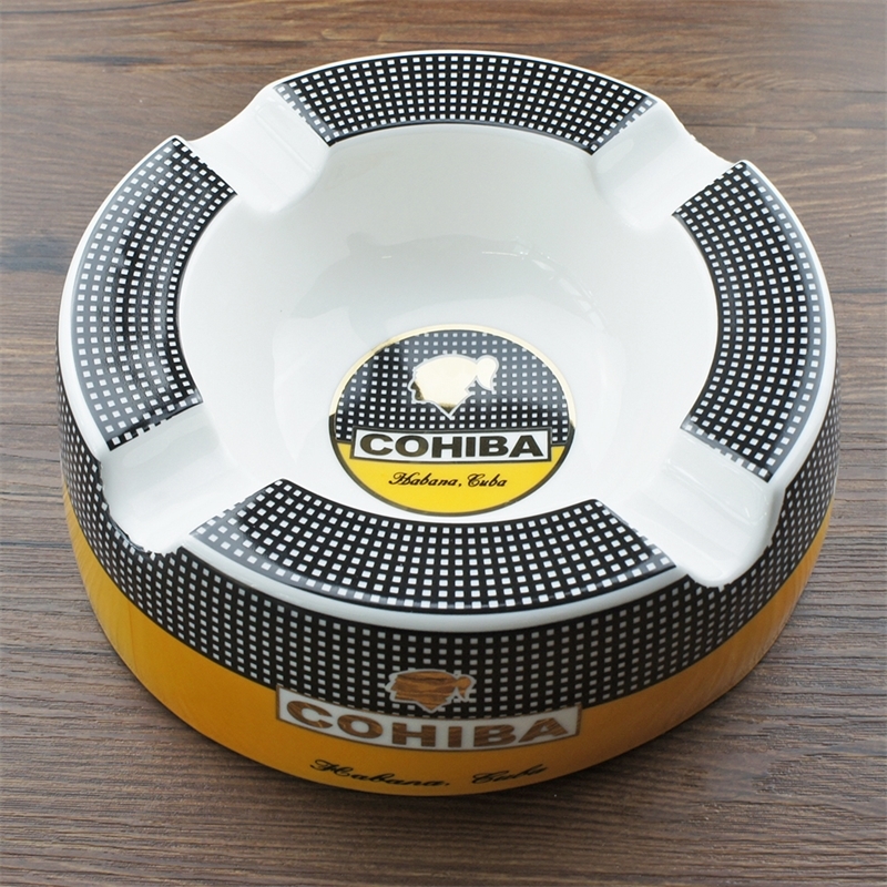 

Cohiba Cigar Big Ashtrays 8 Round Large Rest Outdoor Cigars for Patio/Outside/Indoor Ashtray Y200429