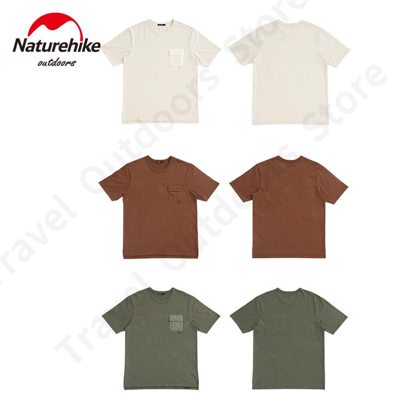 

Hunting T-Shirts Naturehike Simple T-shirt Man/Women Breathable Ultralight 370g Short Sleeved Splicing Pocket Jacket Outdoor Hiking Summer C, Green