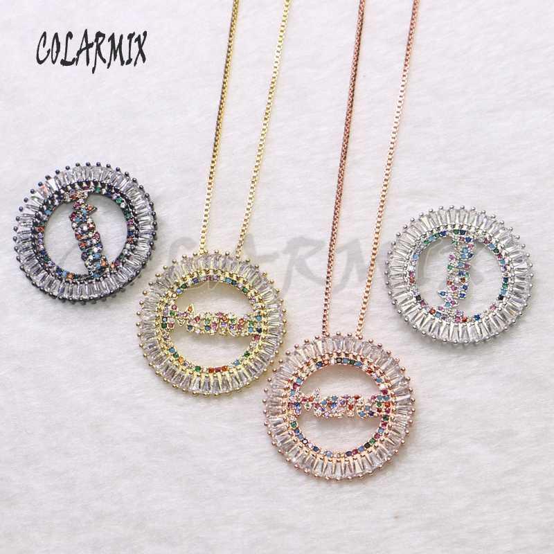 

5 strands Rainbow crystal pendant necklace MAMA pendants letter charm accessories gift for mother letter necklace 55101