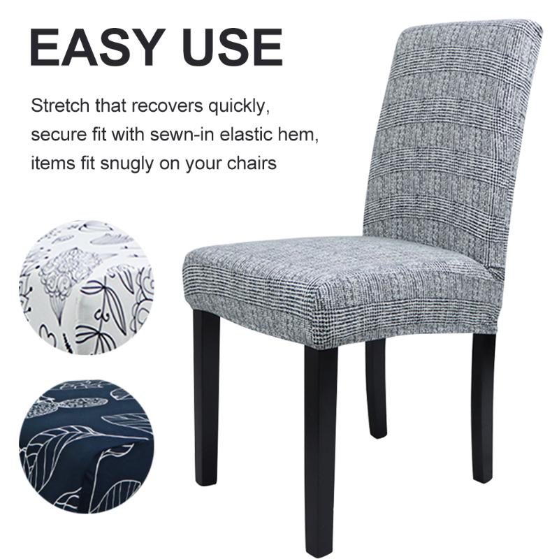 

6pcs/set Universal Hotel Home Dustproof Chair Slipcover Without Arms Stretch Removable Dining Room Banquet Reusable Protective