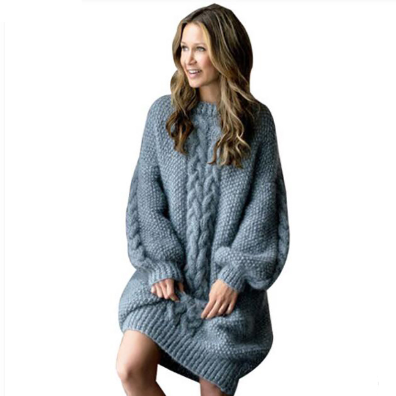 

Super hot thick loose size sleeve winter long style 5xl girl sweater code, Navy blue