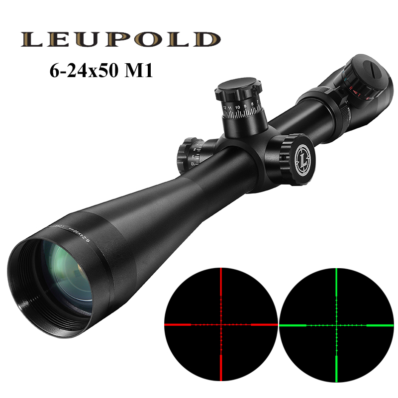 

LEUPOLD MARK 4 6-24X50 M1 Tactical Hunting Optics Scope Red and Green Dot Fiber Reticle Long Eye Relief Rifle Scopes