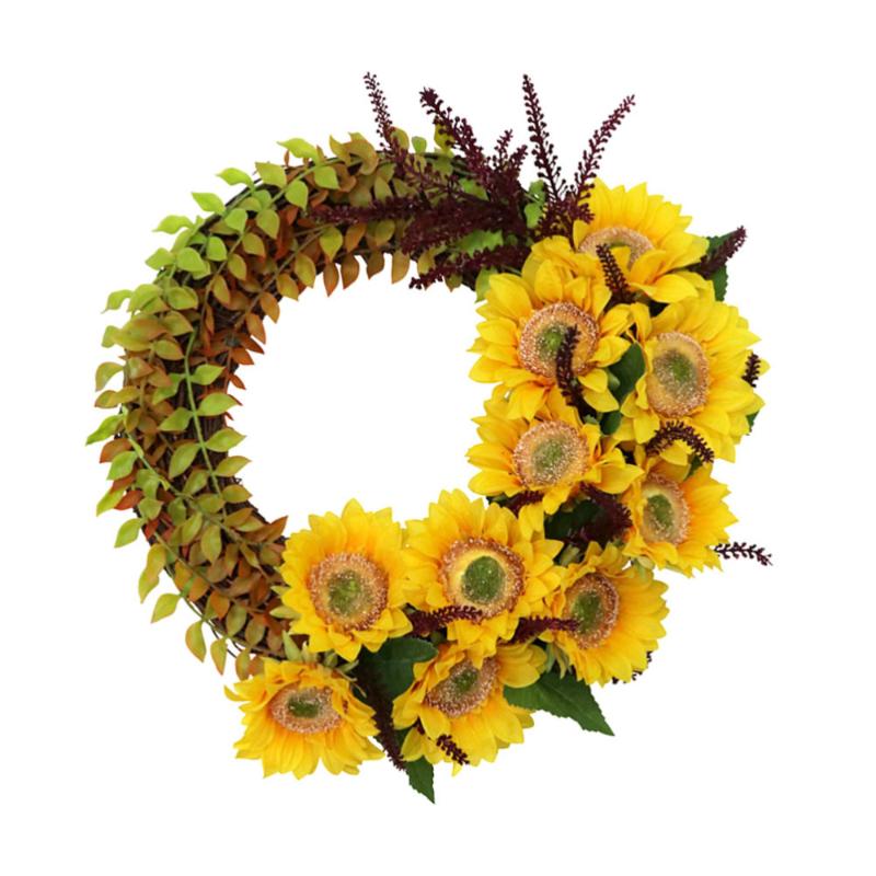

1Pc Decorative Lei Hanging Wreath Festival Garland Wall Decoration (Yellow