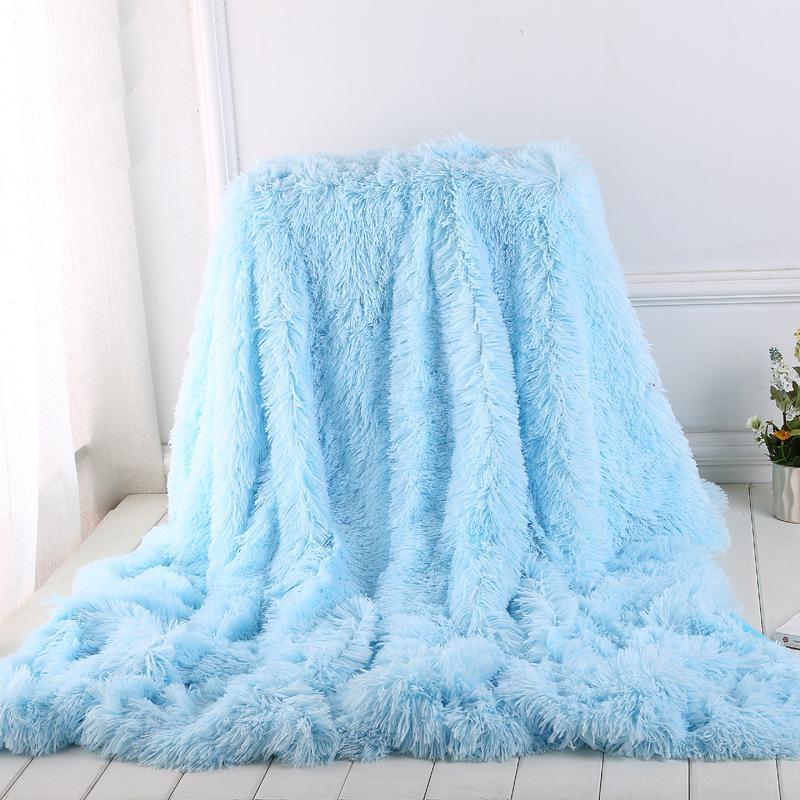 

22 Candy Color Warm Blanket Single Double Layer Plush Bed Throw Thick Coverlet Machine Wash Plaid Blanket for Couch