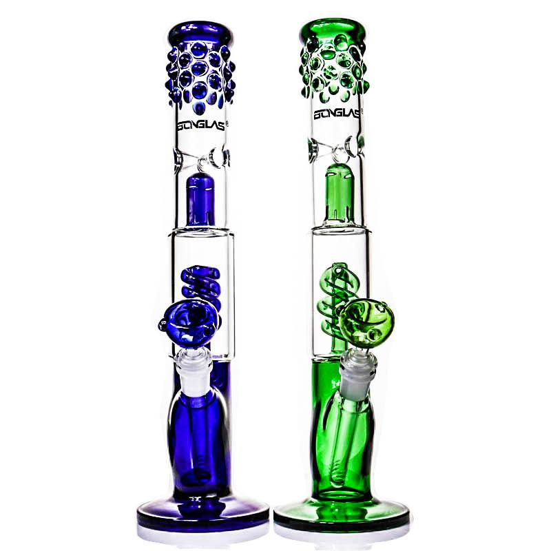 

glass "Slender Sarah" innovative details Percolator Ice compartment water pipe stylish heavry 16" hookah bongs pipes