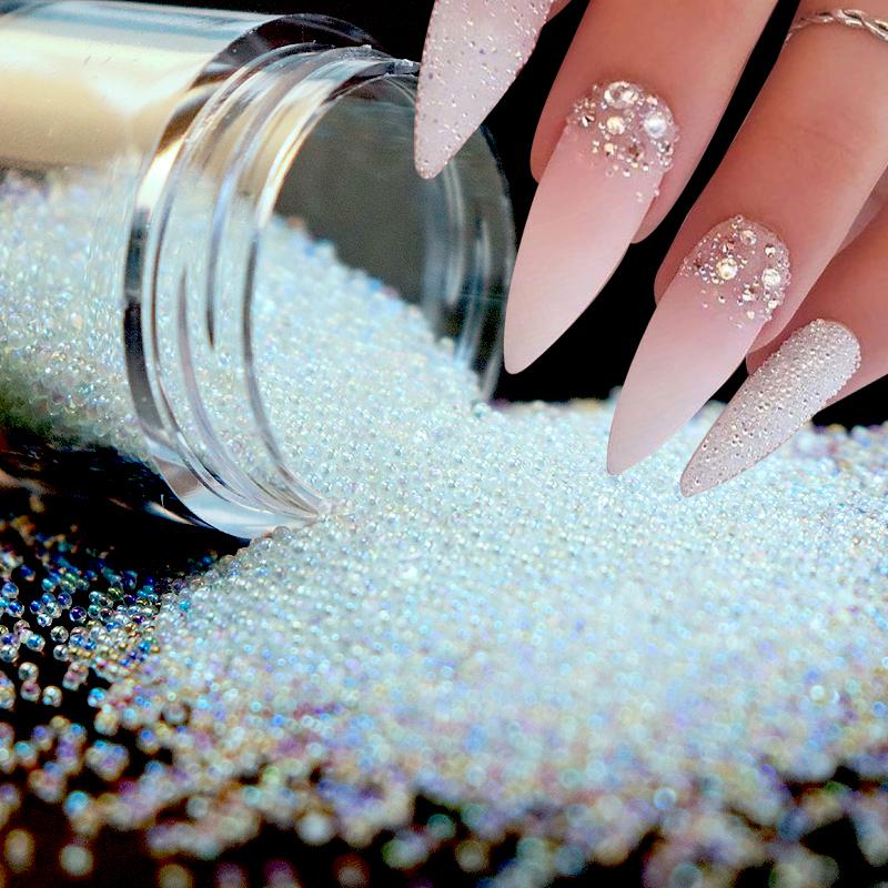 

Shiny Glass 3D Crystal Mini Small Beads Nail Rhinestone DIY Stone Caviar Balls Nail Art Decorations Manicure Accessorie