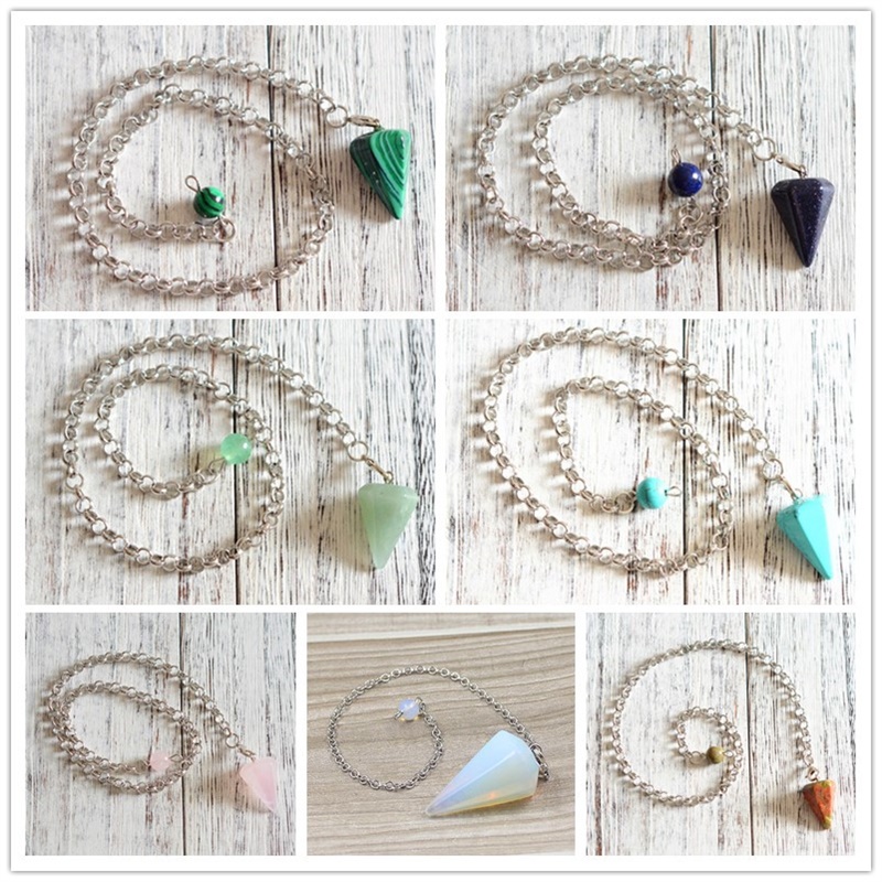

Small Size Reiki Healing Pendulums Natural Stones Pendant Amulet Crystal Meditation Hexagonal Pendulum for Men Women