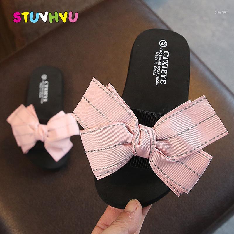 

Cute Bowknot Girls Slippers Summer Wear Non-slip Children Beach Shoes Little Girls Princess Shoes Flats Kids Sandals Slippers1, Wine red