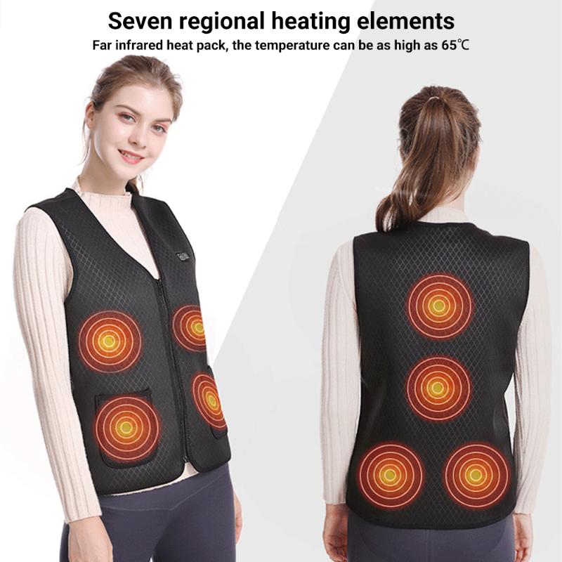 

1pcs Heated Vest USB Charging Electric Body Warmer Jacket Body Warmer Thermal Heating Vest for Men Women, As pic