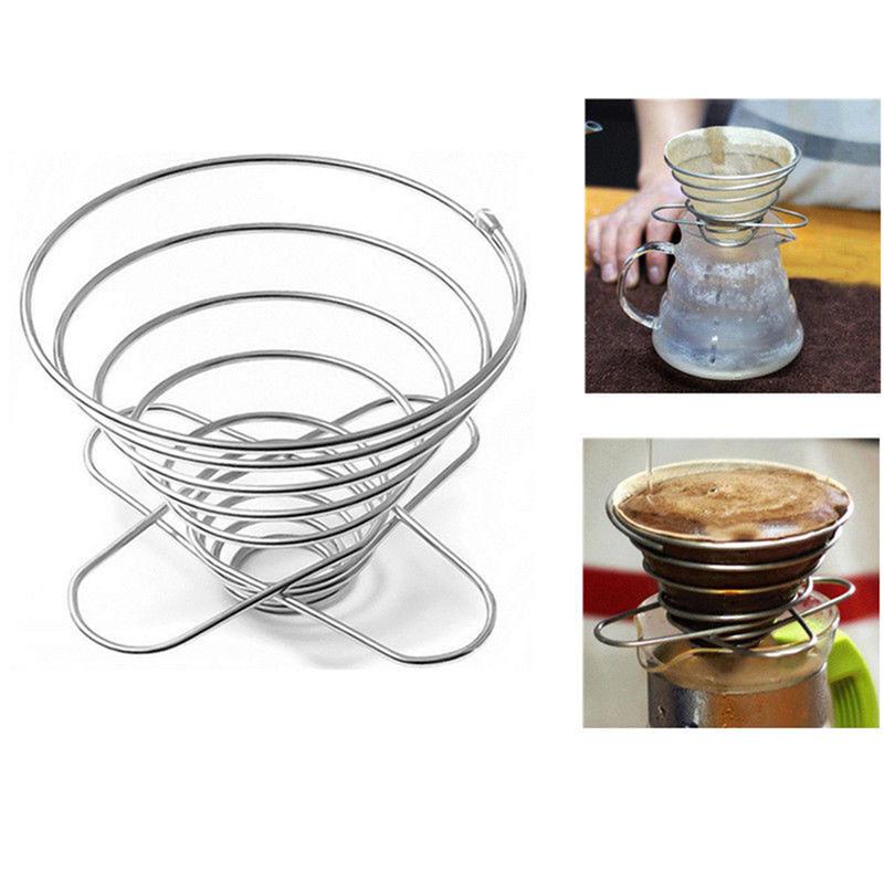 

Reusable Stainless Steel Coffee Dripper Strainer Pour Over Cone Paperless Home Brewing Helper Coffee Kitchen Tools