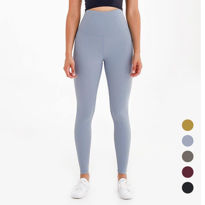 

High waist Women's yoga pants high elasticity soft nude light leggings fitness sports pants designer ladies running workout pants, Black