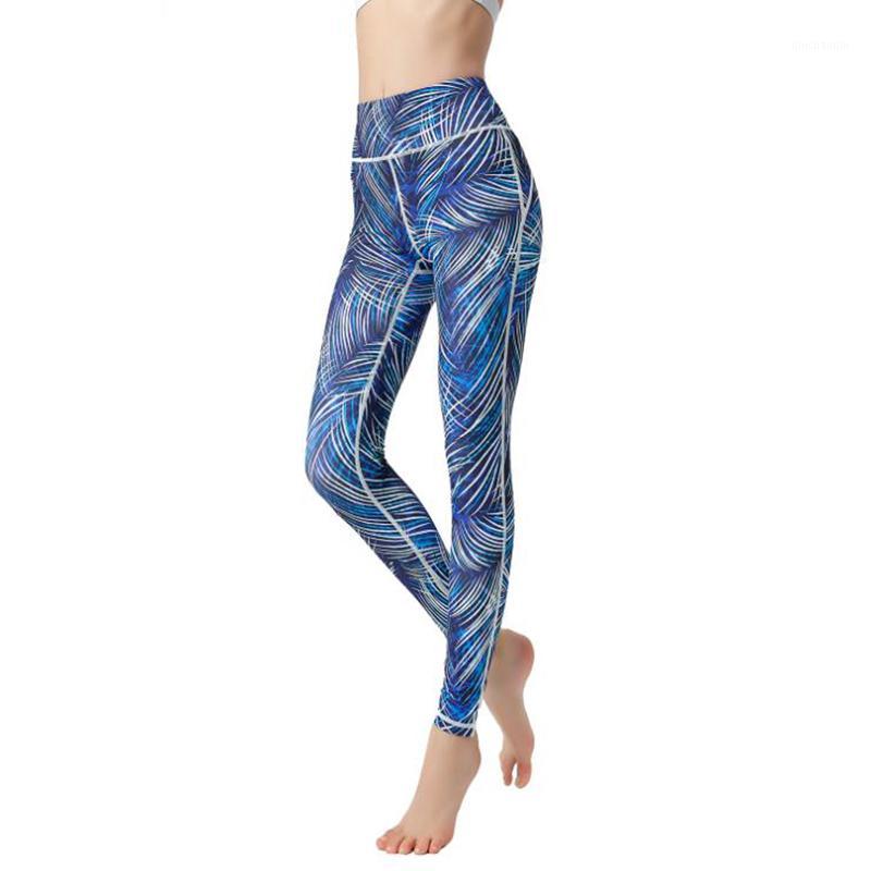 

SEXY Fitness Yoga Pants High waist Sport Women Leggings Gym Elastic Prints Long Tights for Running Tummy Control 2020 Booty1, As shown
