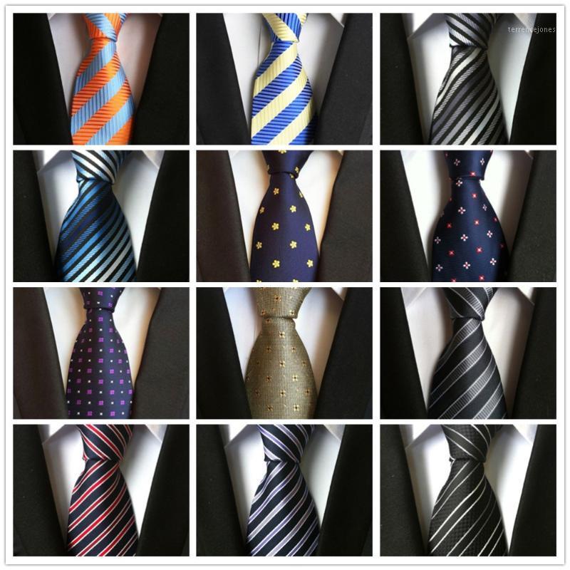 

Bow Ties HOOYI Stripe Mens Business Tie Wedding Party Necktie Gifts For Men Shirt 8cm Ties1
