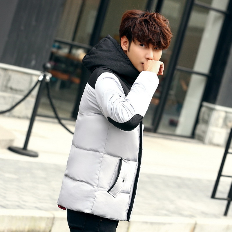 

Winter with hood hoodies fashion shreds colour white duck down Breathing man's jacket warm wind-proof outwear top