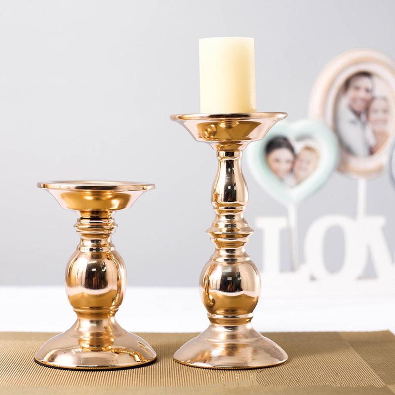 

10pcs/Lot Table Candle Holder Plating Metal Candlestick Geometric Romantic Candle Holders for Wedding Dinner Decoration ZZT045