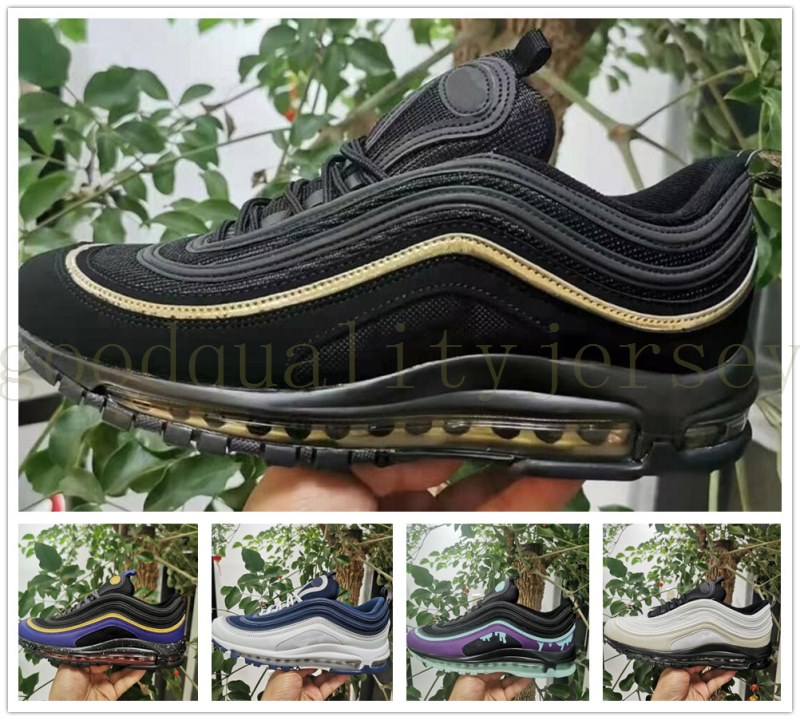 

97 mens runner shoes triple black white 97s reflective bred game royal men women sports sneakers, Color 6