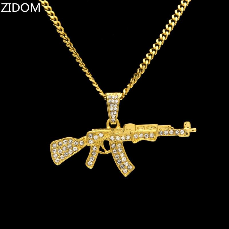 

Men Women Hip hop gun shape pendant necklaces fashion punk Hiphop necklace Creative Necklaces Jewelry gifts