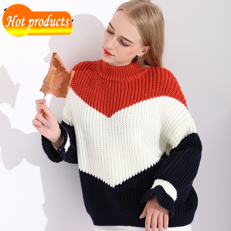 

Thick mesh jumper women's sweater and pullovers contrast slobbering sweater, sleeved autumn looser of women jumper. 4N53, Green