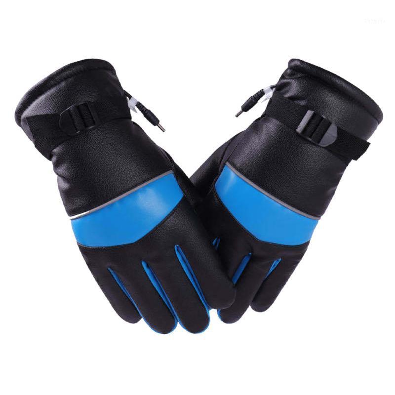 

1pair Men Women Windproof Cycling Touch Screen USB Powered Heated Gloves Hand Warmer Soft Winter Warm Skiing Fast Heating1, Blue