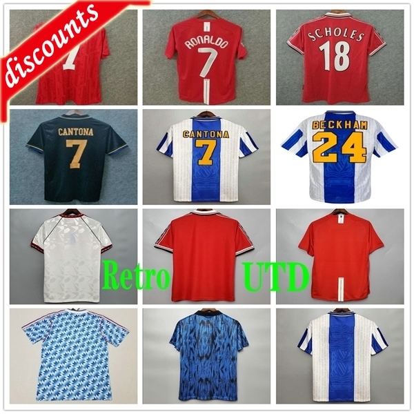 

1994 1995 1996 soccer jersey united retro BUTT GIGGS CANTONA RONALDO BECKHAM 90 91 92 93 80 84 88 06 07 08 98 mens football shirta, Black;yellow