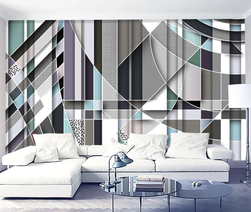 

3D Wallpaper Modern Minimalist Abstract Stereo Fresh Few Square Photo Wall Murals Living Room Bedroom Home Decor Wall Papers, Customize