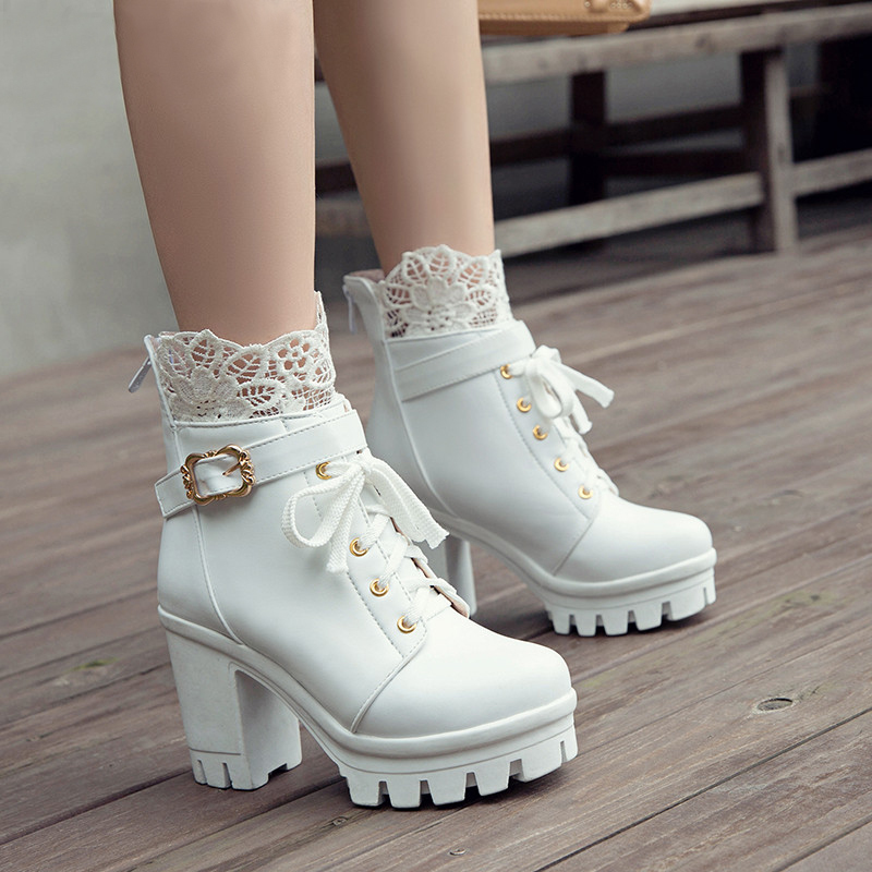 

Winter New standard high-heel Thick heel boots Martin Freculum to Proof D'Thick bottom water Big code Women Women's 34, Blake