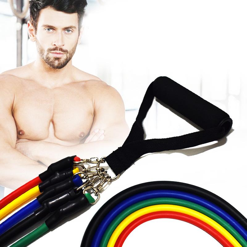 

ZK20 11pcs/set Workout Resistance Bands Pull Rope TPE Tubes Excerciser Body Training Yoga Fitness Equipments
