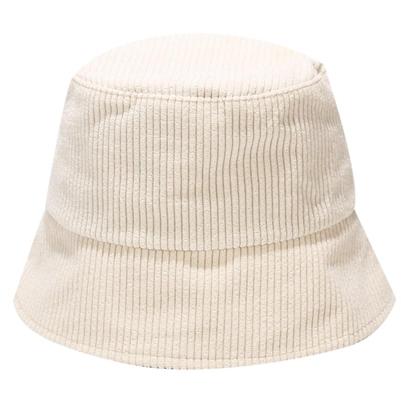 

Corduroy Bucket Hat,Warm Solid Folding Sun Cap,Wide Visor Flat Hat,for Winter Women Travel&Streetwear, Black