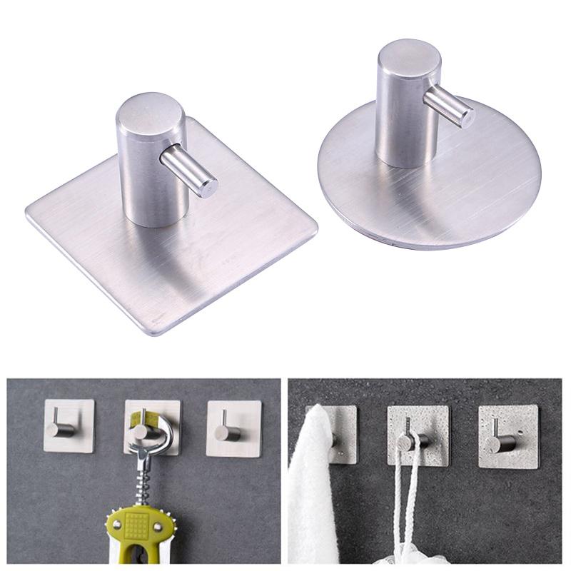 

Self Adhesive Wall Mount Hook Key Robe Coat Towel Heavy Duty Stainless Steel Hooks No Drill No Screw For Drop Shipping