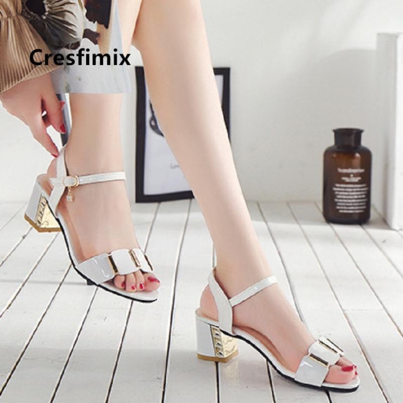 

Women Fashion White Pu Leather Spring Peep Toe High Heel Shoes Lady Casual Black Shoes Cute Mujer Tacones Altos E53641