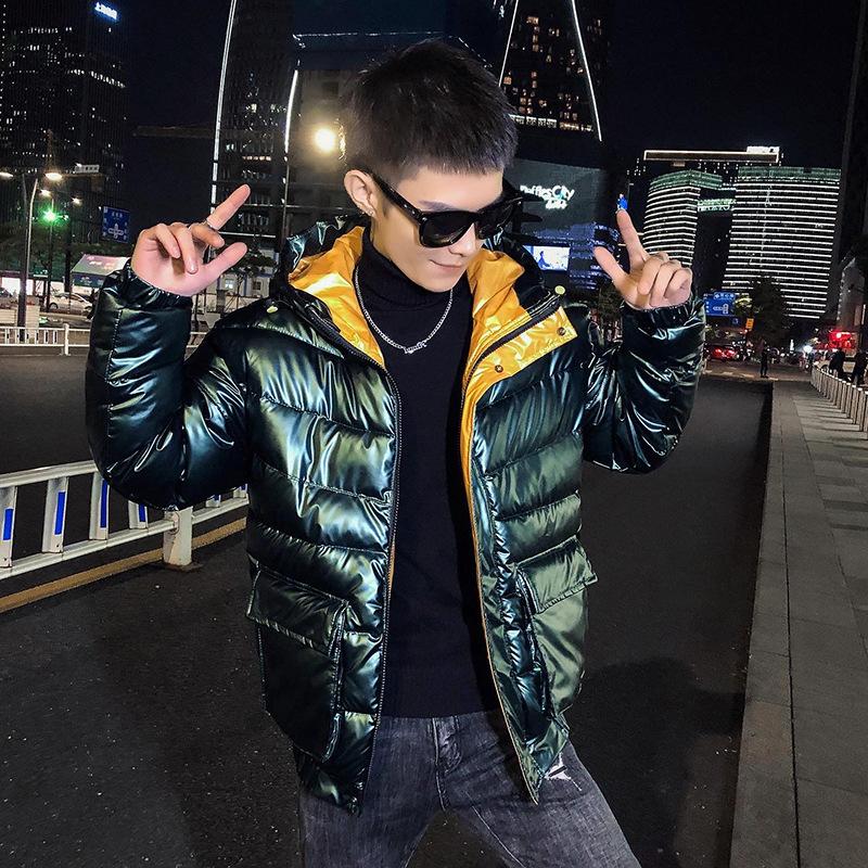 

Men's cotton padded men's winter Korean slim fit student short down cotton padded jacket, Black