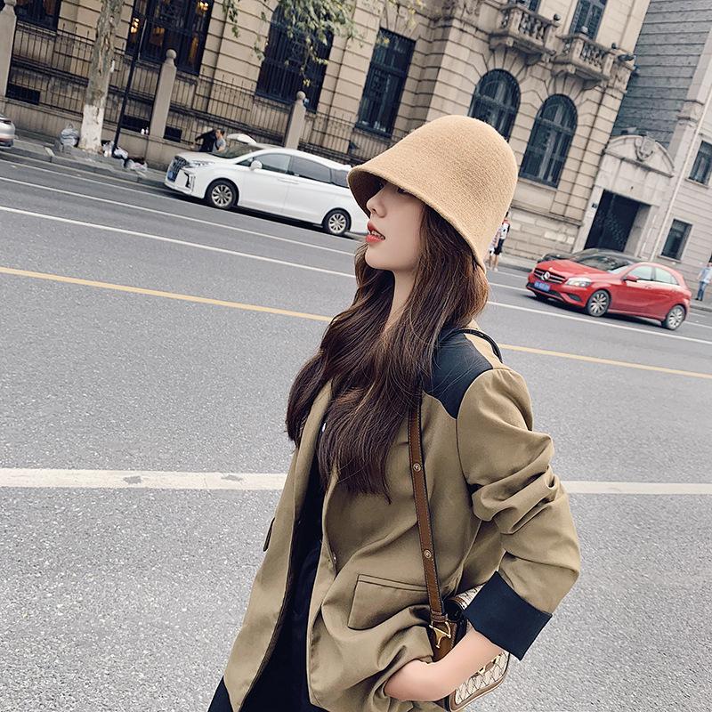

Retro bell basin hat female autumn and winter foreign style student girl bucket fisherman hat Korean version ins tide