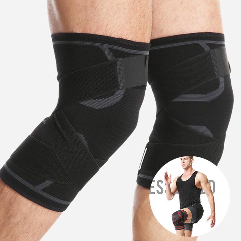 

2020 hot knee support Fitness Running Knee Pads Braces Elastic Nylon Bandage Pressurized Protector Volleyball Sports Kneepad1, Black