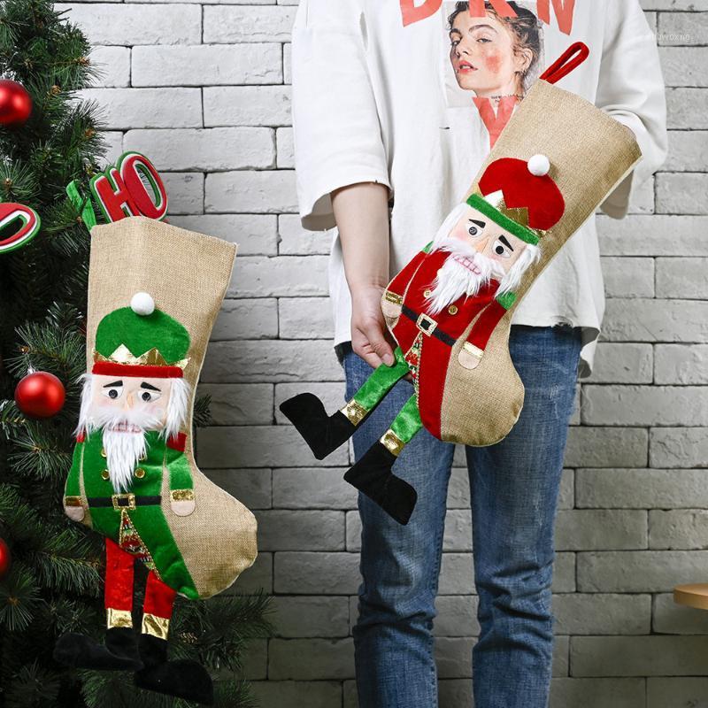

Large Creative Christmas Stockings Walnut Soldier Xmas Gif Candy Bag New Year Ornaments Christmas Party Decorations for Home1